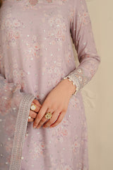 LILAC BLOOM-3PC SILK EMBROIDERED SUIT