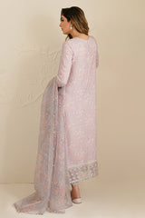 LILAC BLOOM-3PC SILK EMBROIDERED SUIT