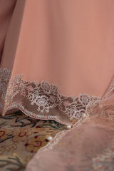 CORAL BLOOM-4PC ORGANZA EMBROIDERED SUIT