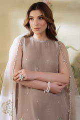 SILVER MINK-4PC ORGANZA EMBROIDERED SUIT