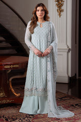 AQUA ICE-4PC CHIFFON EMBROIDERED SUIT