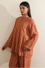 FADED RUST -2PC LINEN PRINTED SUIT