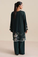 TEAL SERENADE-2PC LINEN PRINTED SUIT