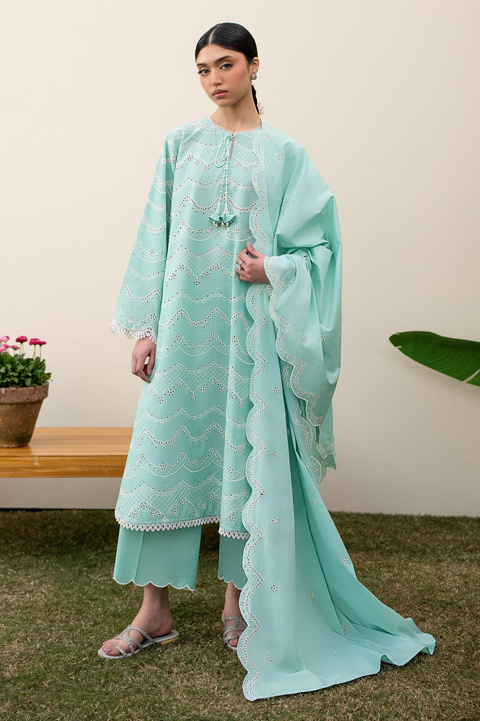 NEO MINT-3PC EMBROIDERED LAWN SUIT