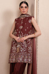 RUBY ROYALE-3PC SILK EMBROIDERED SUIT
