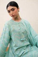 NEO MINT-3PC EMBROIDERED LAWN SUIT