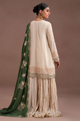 GARDEN IVORY- 4PC CHIFFON EMBROIDERED SUIT