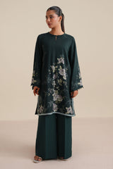 TEAL SERENADE-2PC LINEN PRINTED SUIT