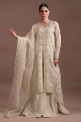 PEARL ELEGANCE-4PC ORGANZA EMBROIDERED SUIT