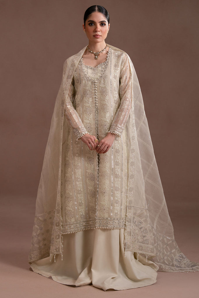 PEARL ELEGANCE-4PC ORGANZA EMBROIDERED SUIT