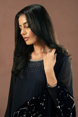 MYSTIC BLUE-3PC (SHIRT, TROUSER & DUPATTA)