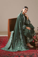 MEADOW GREEN-3PC LINEN PRINTED SUIT