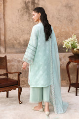 MISTY MINT-3PC EMBROIDERED LAWN SUIT