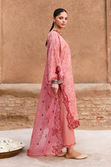 PEACH ATELIER-3PC PRINTED & EMBROIDERED LAWN SUIT
