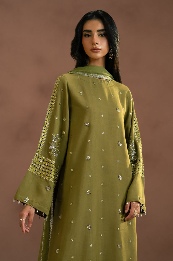 BLINGY LIME-3PC (SHIRT, TROUSER & DUPATTA)