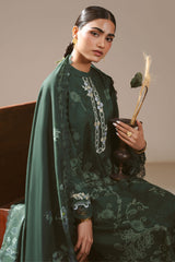 MEADOW GREEN-3PC LINEN PRINTED SUIT