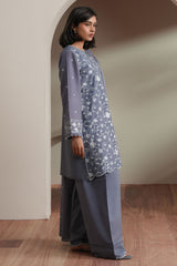 SLATE PETALS -3PC EMBROIDERED LAWN SUIT