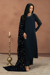 MYSTIC BLUE-3PC (SHIRT, TROUSER & DUPATTA)