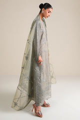 FOREST MIST-3PC SILK EMBROIDERED SUIT