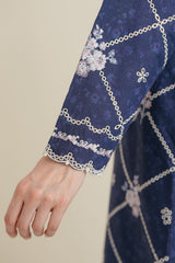 MIDNIGHT IRIS-3PC EMBROIDERED LAWN SUIT