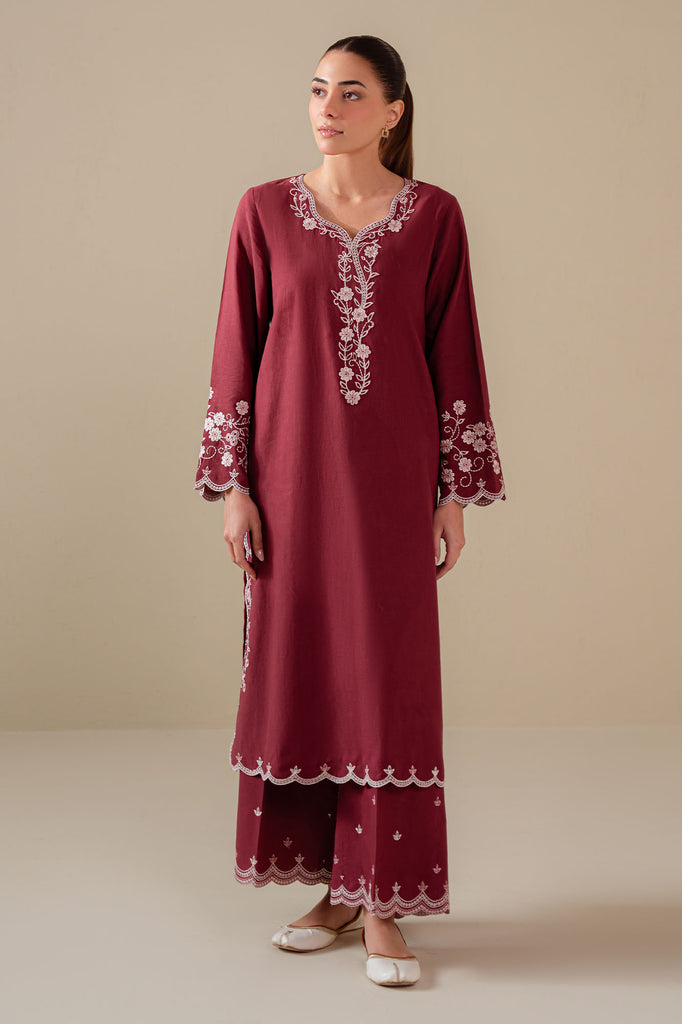RED WINE-2PC (SHIRT & TROUSER)