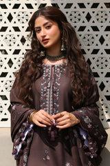 DEEP WALNUT-3PC MARINA EMBROIDERED SUIT