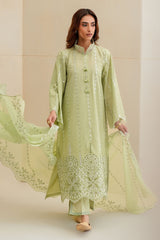 SAGE SILK-3PC CHIKANKARI SUIT