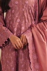 BLUSH EMBRACE-3PC (SHIRT,TROUSER & DUPATTA)