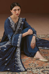 MISTED TEAL-3PC LINEN PRINTED SUIT