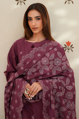 PLUM LUXE-3PC CHIKANKARI SUIT