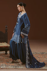 MISTED TEAL-3PC LINEN PRINTED SUIT