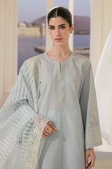 AQUA WHISPER-3PC EMBROIDERED LAWN SUIT