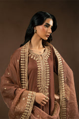 ASH ROSE-3PC (SHIRT, TROUSER & DUPATTA)