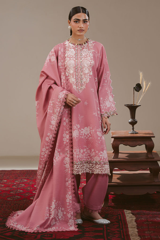 PINK ALLURE-3PC KHADDAR PRINTED SUIT