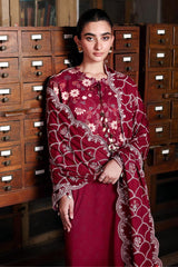 BERRY LUXE-3PC LINEN PRINTED SUIT