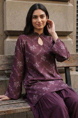 BERRY GARDEN-2PC LINEN PRINTED SUIT