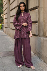 BERRY GARDEN-2PC LINEN PRINTED SUIT