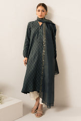 SMOKE GREEN-2PC (SHIRT & DUPATTA)