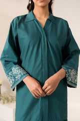 TEAL TAPESTRY-2 PC (SHIRT & TROUSER)