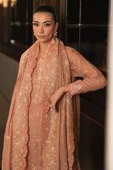 RUSTIC DEW-4PC EMBROIDERED TISSUE SUIT