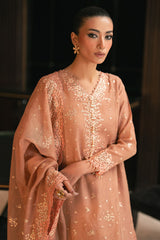 RUSTIC DEW-4PC EMBROIDERED TISSUE SUIT