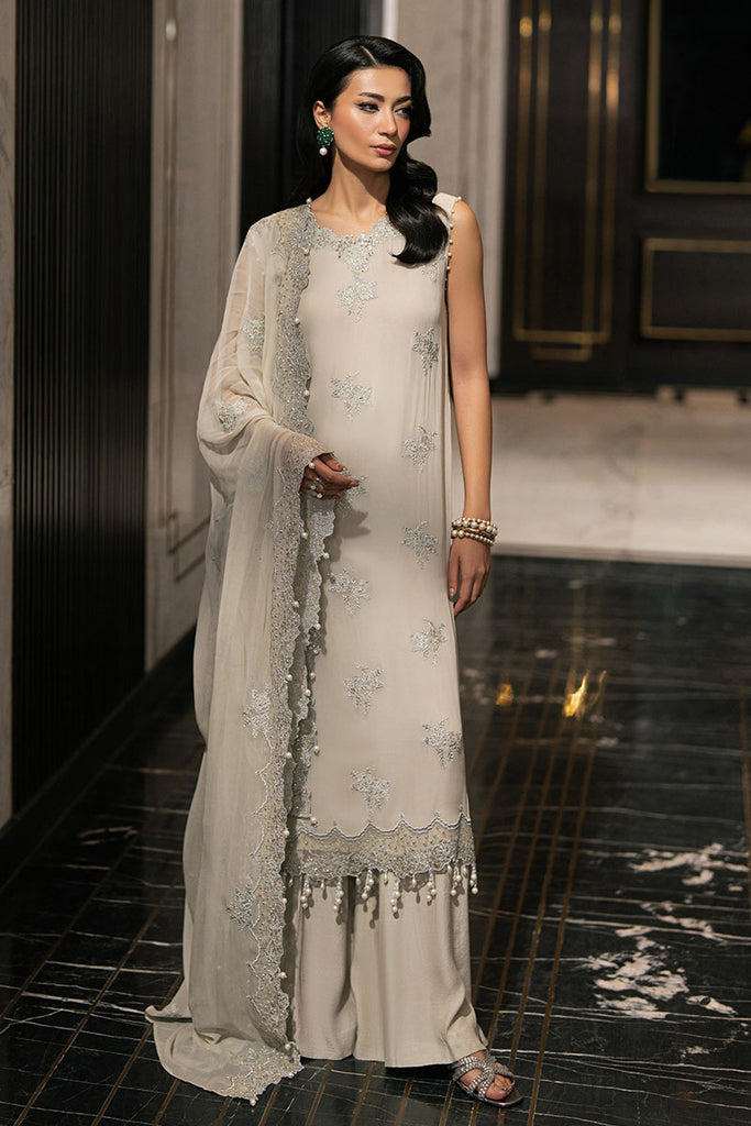 PISTACHIO FERN-4PC EMBROIDERED CHIFFON SUIT