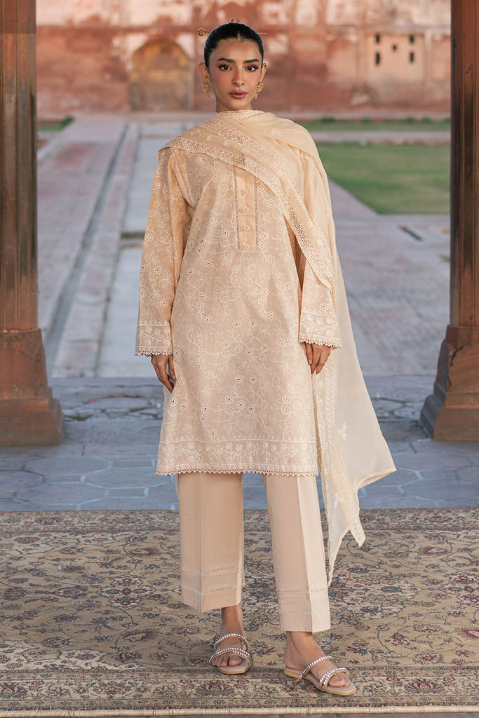 ECRU BREEZE-3PC CHIKANKARI SUIT