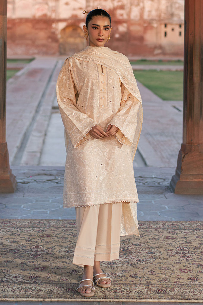 ECRU BREEZE-3PC CHIKANKARI SUIT