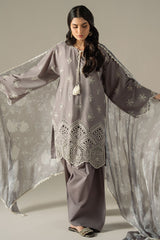 WHISPER ASH-3PC CHIKANKARI SUIT