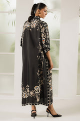BLACK TRELLIS PRINTED SILK SHIRT