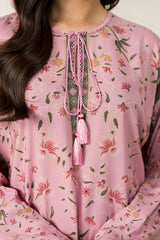 LILAC IMPRESSION-2PC LINEN PRINTED SUIT
