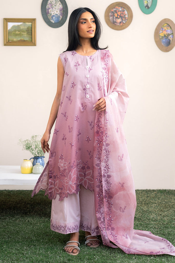 PINK SPLASH-3PC PRINTED LAWN SUIT