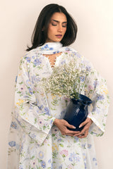 ORCHID FLARE-3PC PRINTED LAWN SUIT