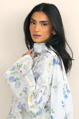 ORCHID FLARE-3PC PRINTED LAWN SUIT